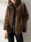 Elina - Soft Fleece Jacket - Dark Brown