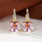 Mystic Stone Hoop Earrings | Gold 18k - Pink Sapphire