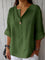 Ella - Elegant V-Neck 3/4 Sleeve Blouse - Green (Almost sold out)