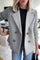 Alesia - Stylish Casual Button Blazer - Gray