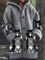 Jasmin - Cozy Knit Cat Print Cardigan - Light Gray