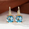 Mystic Stone Hoop Earrings | Gold 18k - Aquamarine