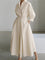 Clémence | Elegant Button-Up Midi Dress - Beige
