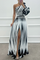 Chloe – Elegant Striped One Shoulder Maxi Dress - White