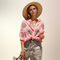 Gaby | Stylish Embroidered Shirt - Scarlet Red