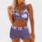 Janelle - Ribbed High Waist Bikini - Purple