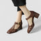 Elyxiana | Orthopedic T-Strap Block Heels - Brown