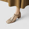 Elyxiana | Orthopedic T-Strap Block Heels - Beige