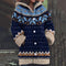 Valentina Knitted cardigan in wool - Blue