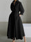 Clémence | Elegant Button-Up Midi Dress - Black