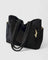 Liorane | Luxurious Ribbed Tote Bag with Cord Detail - Black