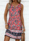 Laiso Coral Circular Ring Tribal Print Sleeveless Round Neck Dress - Coral