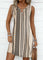 Laiso Coral Circular Ring Tribal Print Sleeveless Round Neck Dress - Light Camel