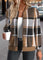 Claire White Jacquard Long Sleeve Stand Collar Track Jacket - Dark Coffee