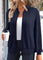 Claire White Jacquard Long Sleeve Stand Collar Track Jacket - Navy