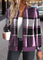 Claire White Jacquard Long Sleeve Stand Collar Track Jacket - Purple