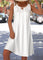Hazel Beige Cut Out Floral Print A Line Sleeveless - White