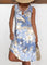 Lisa Light Pink Circular Ring Floral Print Short Strappy Dress - Blue