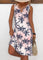 Lisa Light Pink Circular Ring Floral Print Short Strappy Dress - Light Pink