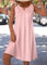 Hazel Beige Cut Out Floral Print A Line Sleeveless - Pink