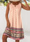 Hazel Beige Cut Out Floral Print A Line Sleeveless - Multi Color