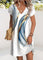 Sophie White Ombre Short V Neck Dress - White