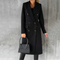 Genevieve™ - Timeless Double-Breasted Coat - Black