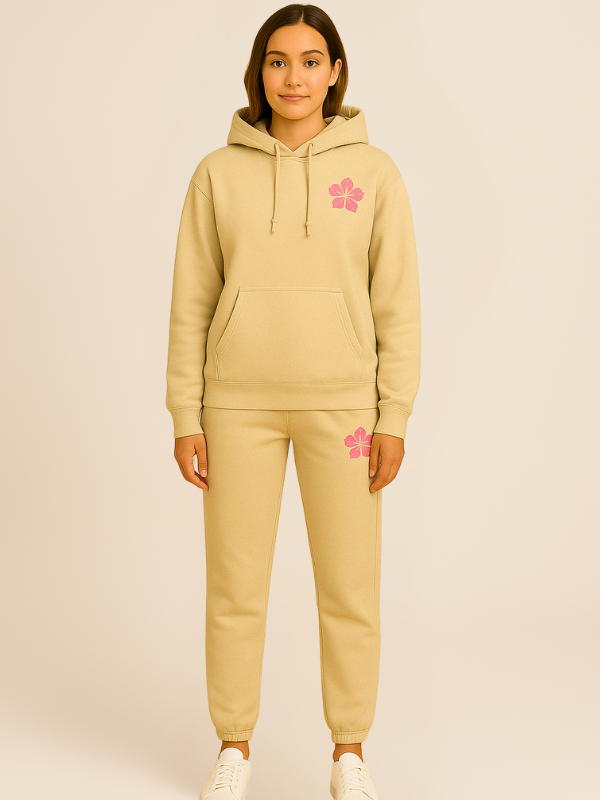 Mila - Comfy Oversized Tracksuit with Surf City Back Print