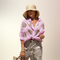 Gaby | Stylish Embroidered Shirt - Coral Pink