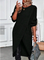 Olivia - Knitted Long Dress - Black