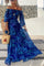 Calista | Floral Off-Shoulder Maxi Dress - Blue