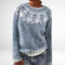 Isla™ - Autumn Sweater - Azure blue/white