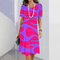 Debora™ Elegant Women's Dress - Pink Red