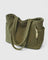 Liorane | Luxurious Ribbed Tote Bag with Cord Detail - Green