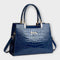 Olivia - Glossy Crocodile Pattern Handbag - Blue
