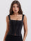 Ember Blossom Breeze Floral Cami Top - Black