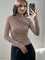 Kaia Modern Asymmetric Collar Top - Beige