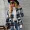 Kelly | Stylish Plaid Blazer Jacket - Green Coffee