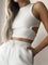 Brio Back Cutout Crop Top - White
