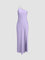 Celeste Moonlit Glam Satin Maxi Dress - Purple