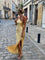 Celeste Moonlit Glam Satin Maxi Dress - Yellow