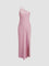 Celeste Moonlit Glam Satin Maxi Dress - Pink