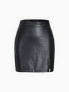 Luna Faux Leather Textured Mini Skirt
