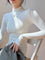 Celeste Mock Neck Long Sleeve Top - White