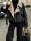 Avianna Sherpa Lined Shearling Flight Jacket - Black