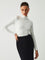 Ava Mock Neck Long Sleeve Top - White