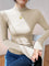 Celeste Mock Neck Long Sleeve Top - Khaki
