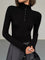 Fiora Slinky Long Sleeve Button-Up Shirt - Black