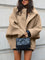 Vivara Elegant Oversized Button Coat - Khaki