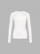 Fozia Rib-Knit Long Sleeve Top - White